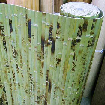 Бамбуковые обои зелёные с рисунком 17 мм 