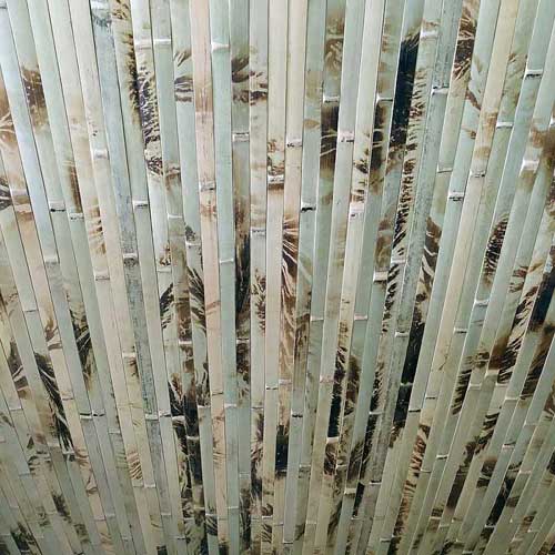 Бамбуковые обои фисташковые с рисунком 17 мм 250 см